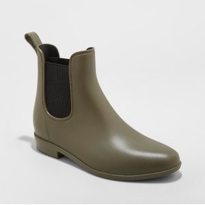 A New Day Chelsea rain boots olive green